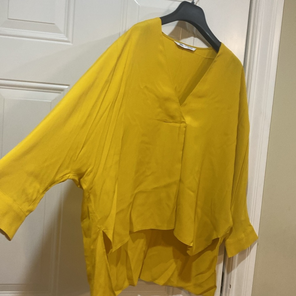 New Zara yellow blouse top shirt - Picture 2 of 5